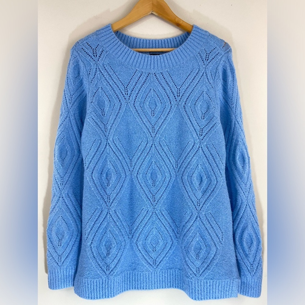 Talbots Open Cable Knit Bateau-Neck Sweater Metallic women’s size medium - Picture 3 of 8